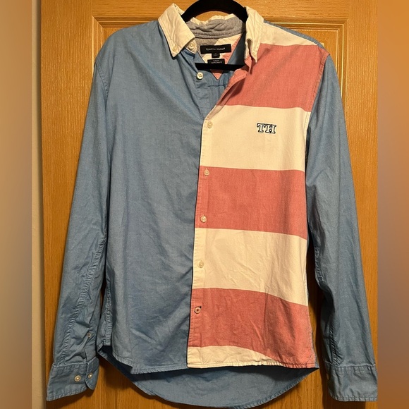Tommy Hilfiger Other - Vintage Tommy Hilfiger Half Striped Oxford Shirt